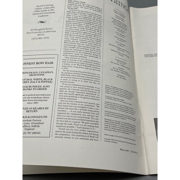 Strings magazine paperback 1989 copyright English David Lusterman 79 pages READ - Picture 6 of 7